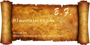 Blaustein Frida névjegykártya